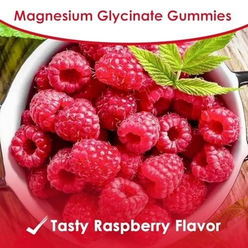 Magnesium Glycinate Gummies 500mg | Relaxation Calm Magnesium Gummies | Sugar-Free | Non-GMO | Gluten-Free | Vegan-Friendly for Adults & Kids (60 Raspberry Gummies) - görsel 13