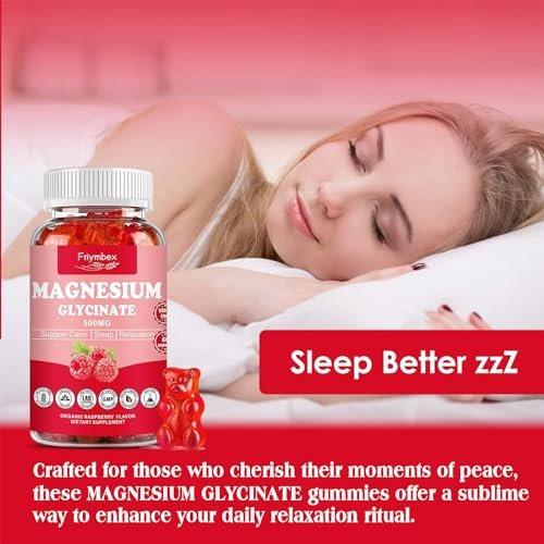 Magnesium Glycinate Gummies 500mg | Relaxation Calm Magnesium Gummies | Sugar-Free | Non-GMO | Gluten-Free | Vegan-Friendly for Adults & Kids (60 Raspberry Gummies) - görsel 11