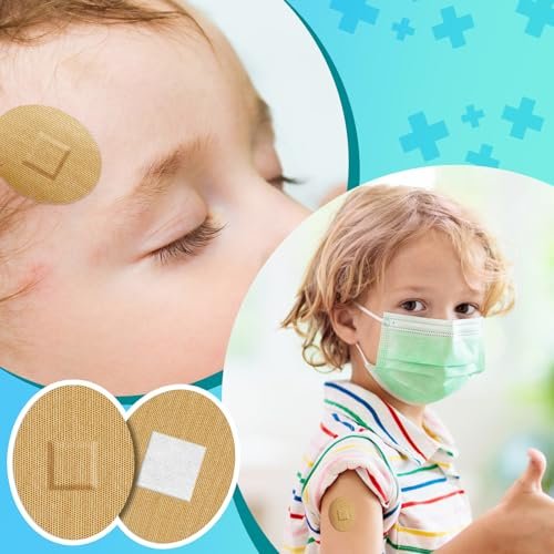 Funtery 200 Pcs 1'' x 1 1/4'' Adhesive Spot Bandage Round Fabric Adhesive Circular Small Face Bandages with Non Stick Pad Latex Free for Skin Wound Care - görsel 9