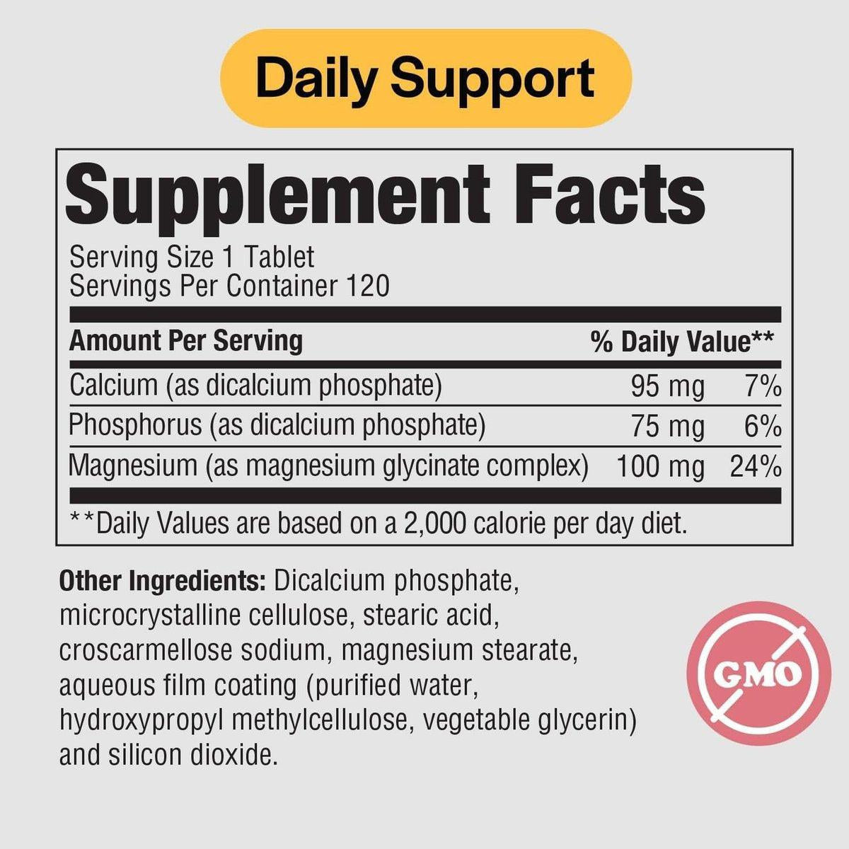 PureFormulas Magnesium Glycinate 100 mg Daily Support for Stress, Nerves, Sleep, Muscles, Metabolism Pure Magnesium Glycinate Supplement for Women and Men Magnesio Non-GMO 120 Tablets - görsel 3