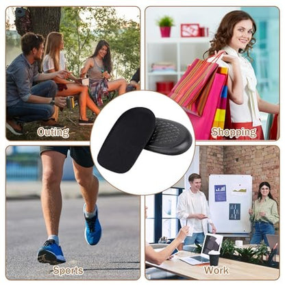 1/2 Inch Heel Lifts for Leg Length Discrepancy Gel Height Increasing Insoles Soft Shoe Lifts for Women Men Uneven Legs Comfort Half Foot Insoles for Heel Pain, Black