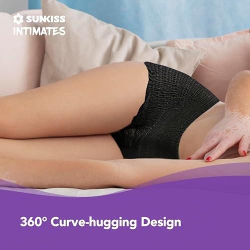 SUNKISS INTIMATES Disposable Period Underwear for Women with Heavy Flow, Low-Rise Unscented Postpartum Essentials, Black, XLarge, 10 Count - görsel 5