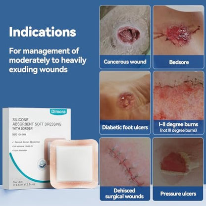 Dimora Silicone Super Absorbent Wound – Latex-Free: Safe for individuals with latex allergies. – Image 14