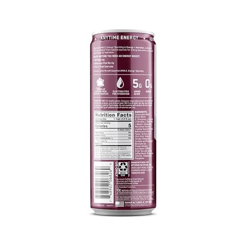 Optimum Nutrition Amino Energy Sparkling Hydration Drink, Electrolytes, Caffeine, Amino Acids, BCAAs, Sugar Free, Juicy Cherry, 12 Fl Oz, 12 Pack - görsel 10