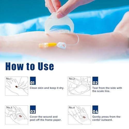 Ceeport Transparent Film Dressing 2.36" x 2.75", 100 Packs Waterproof Wound Bandage Adhesive Patches, Wound Cover Patches for Post Surgical Shower, IV Shield, Tattoo Aftercare Bandage - görsel 6