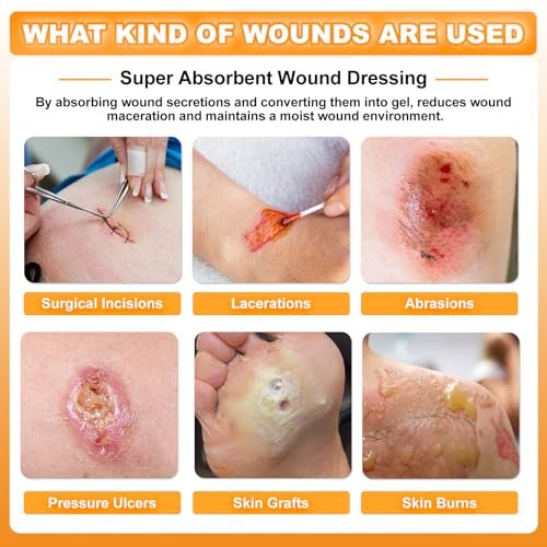 Carbou Super Absorbent Wound Dressing Pads 4"x 8", 10 Individual Pack, Non Adhesive Absorbent Bandages for Wound Care, Soft Highly Absorbent Dressing, Non Stick Gauze Pads for Wounds - görsel 4
