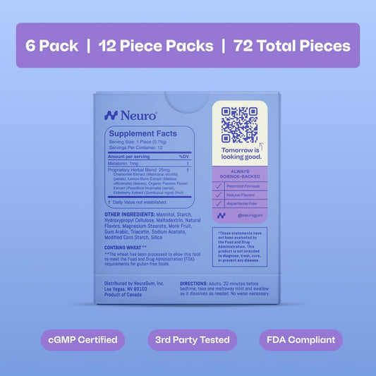 Neuro Sleep & Recharge Meltaway Mints - Sleep Aid for Adults with Melatonin 1mg, Chamomile & Elderberry - Travel Essentials for Nighttime Relaxation & Healthy Rest Cycle - Mixed Berry (72 ct)