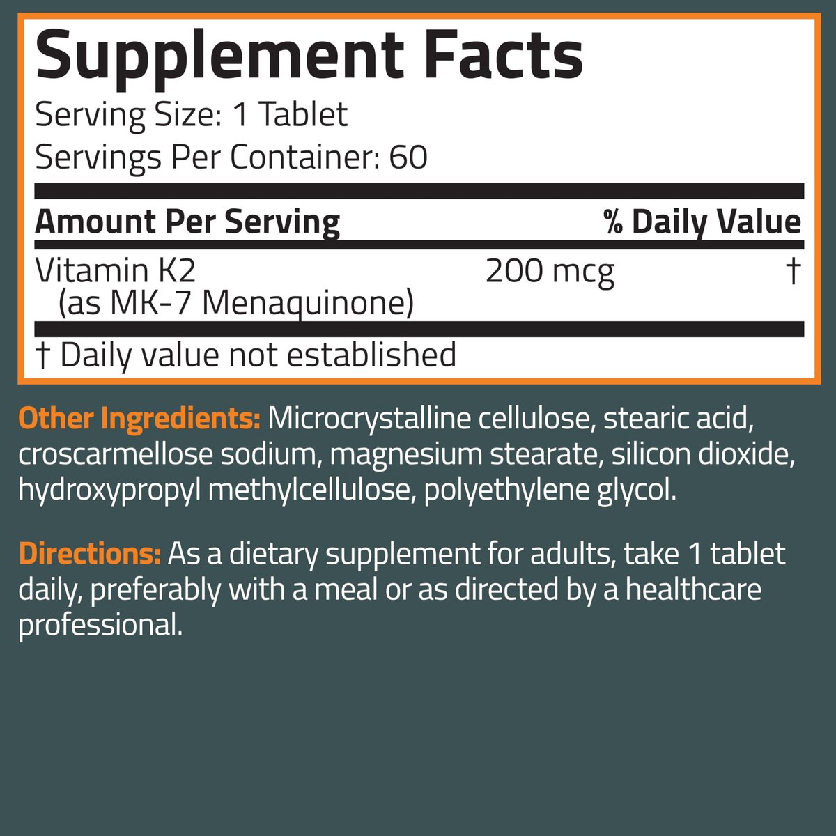 Bronson Vitamin K2 MK-7 200mcg Extra Strength, 60 Vegetarian Tablets - görsel 4