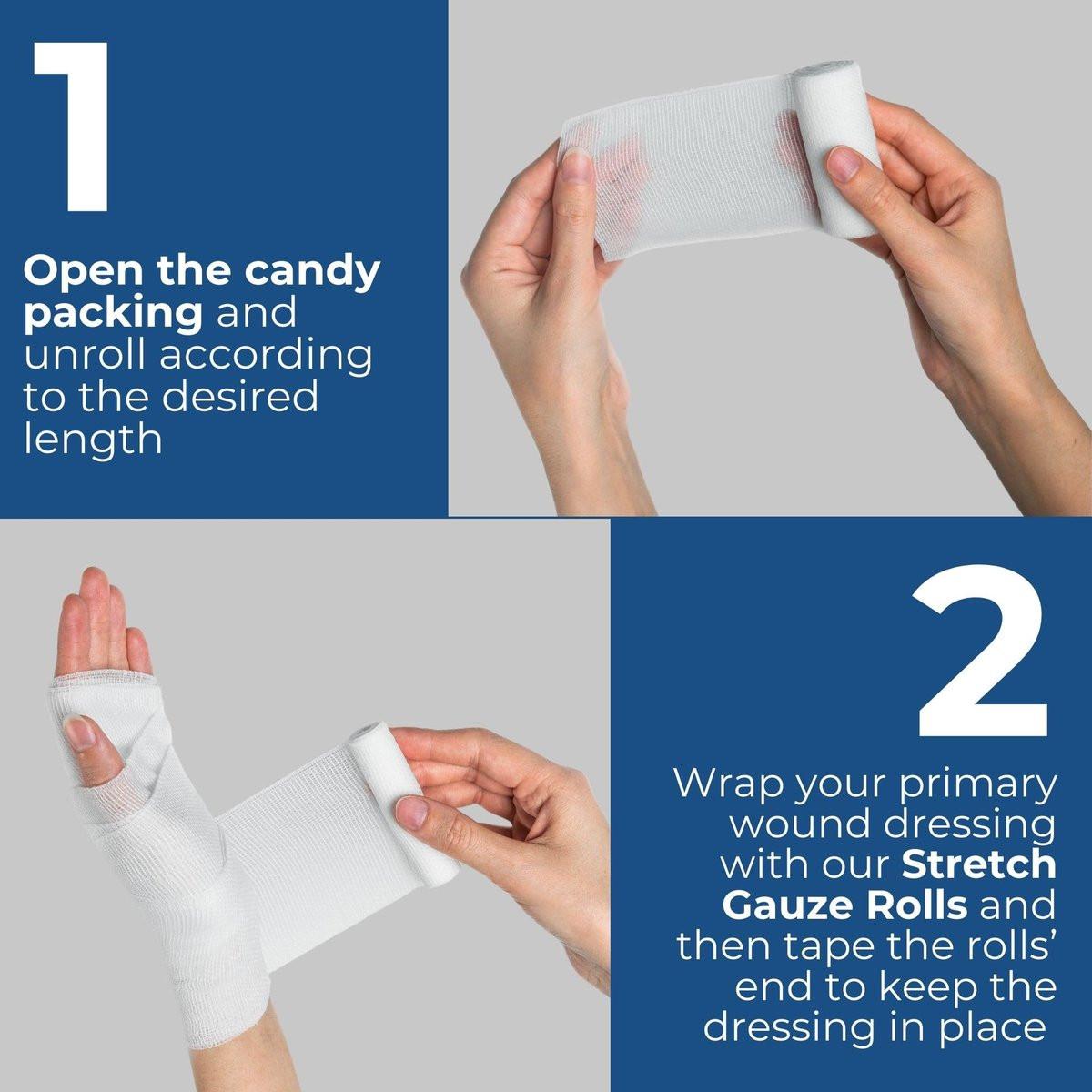 Gauze Rolls 3 inch 36 Rolls – Premium Quality Lint and Latex-Free Rolled Gauze 3 inches x 4.1 Yards - Conforming Stretch Bandages Designed for Effective Wound Care & Comfort - görsel 4