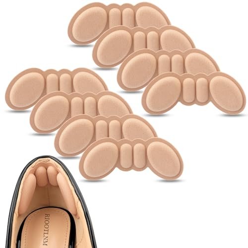 Riootlnm Heel Pads for Shoes Too Big, Inserts for Loose Shoes, Grips Protectors for Blisters Pain, Filler Make Fit Tighter, Prevent Rubbing and Slip for Women Men (4 Pairs Rosy Brown) - görsel 1