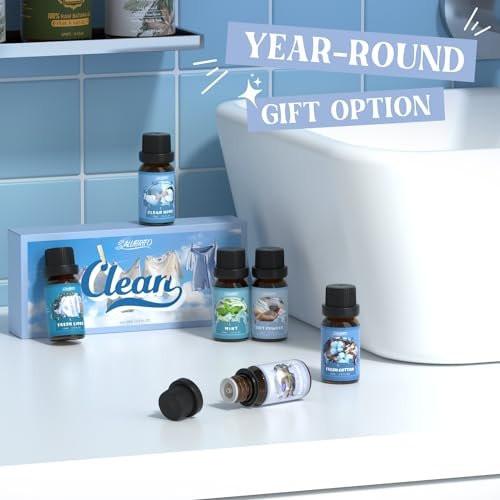 SALUBRITO Clean Fragrance Oils Set, Premium Essential Oils Set for Diffuser, Candle, Soap Making, Fresh Cotton, Clean Home, Fresh Linen, Soft Powder, Blossom Soap, Mint, Strong Scented Oils - görsel 14