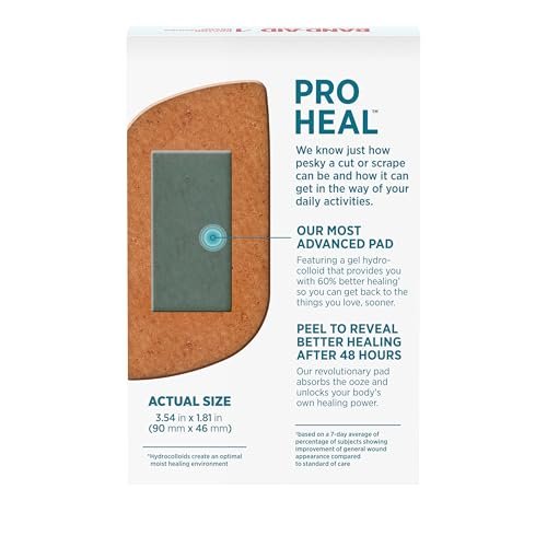 BAND-AID Brand Pro Heal Adhesive First Aid Bandages with Hydrocolloid Gel Pads, Large Clinically Tested Waterproof Bandages for Better Healing of Minor Wounds, 5 ct - görsel 1
