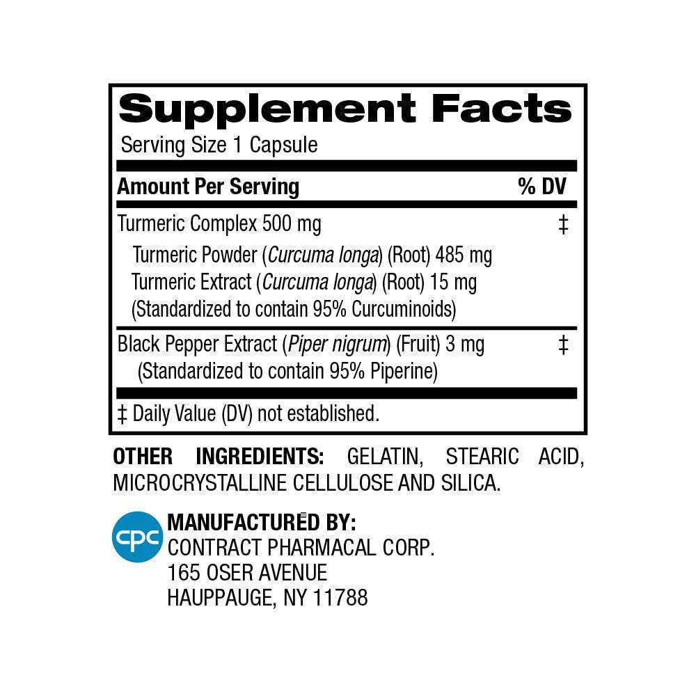Earth's Splendor Turmeric Complex 500mg with Black Pepper, 90 Capsules - Supports Antioxidant Activity and Joint Health* - 1.5 Month Supply - görsel 3