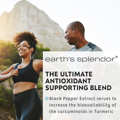 Earth's Splendor Turmeric Complex 500mg with Black Pepper, 90 Capsules - Supports Antioxidant Activity and Joint Health* - 1.5 Month Supply