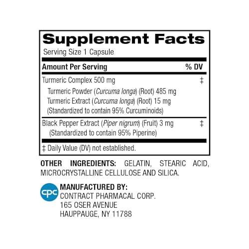 Earth's Splendor Turmeric Complex 500mg with Black Pepper, 90 Capsules - Supports Antioxidant Activity and Joint Health* - 1.5 Month Supply - görsel 4