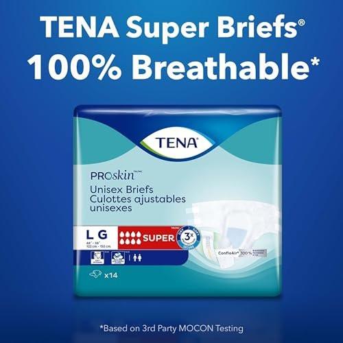 Tena Proskin Incontinence Super Briefs, Adult Diapers, Super Absorbency, Bladder Leaks Control, Extra Large, 12 ct - görsel 2