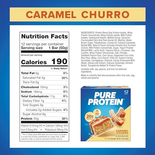 Pure Protein Caramel Churro Protein Bars – – Gluten Free: Suitable for individuals with gluten sensitivities or – Image 4