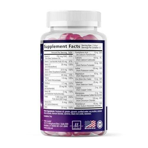 Multivitamin For Women - Complete Daily Woman's Multivitamins with Biotin, Calcium, Folic Acid, Iron, Zinc, Vitamin A, C, D, E & B Vitamins, Women's Hair Skin and Nails Supplements - 120 Softgels - görsel 6