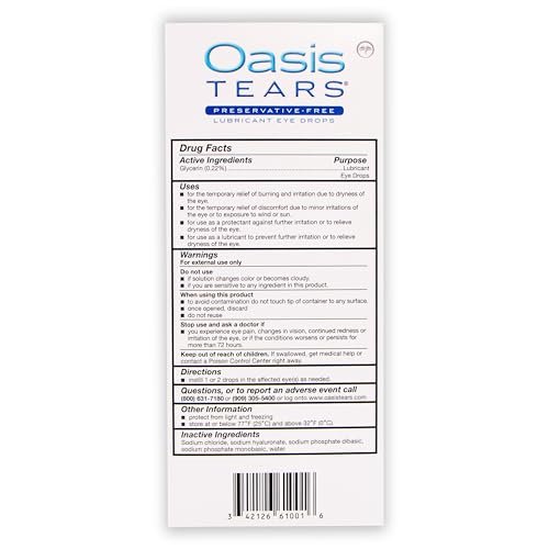 OT6100 - Oasis TEARS® Preservative-Free – Contact Lens Friendly: Can be used while wearing soft or rigid gas – Image 5
