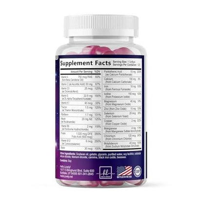 Multivitamin For Women - Complete Daily Woman's Multivitamins with Biotin, Calcium, Folic Acid, Iron, Zinc, Vitamin A, C, D, E & B Vitamins, Women's Hair Skin and Nails Supplements - 120 Softgels