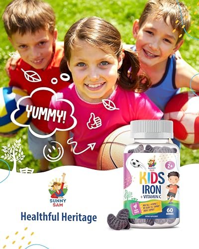 SUNNY SAM Iron Gummies for Kids & Teens - 10mg Vitamins with Vitamin C - Low-Sugar Chewable Iron Gummy Supplement for Immune Support, Supports Red Blood Cell Production for Children & Teen Girls - görsel 12