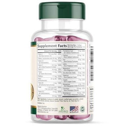 Multivitamin for Women - Complete Daily Womens Multivitamins with Calcium, Folic Acid, Vitamin A, C, D, E, & B Vitamins, Zinc and Iron - Vitamins for Bone, Energy & Immune Support - 120 Softgels