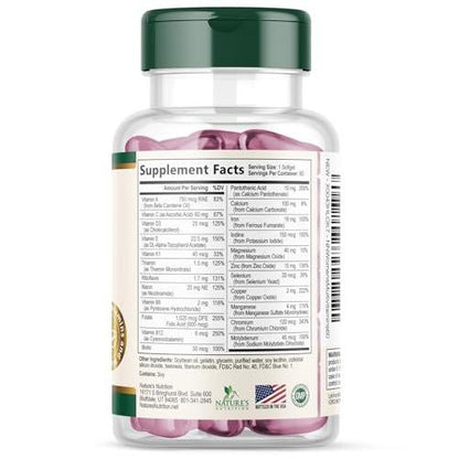 Multivitamin for Women - Complete Daily Womens Multivitamins with Calcium, Folic Acid, Vitamin A, C, D, E, & B Vitamins, Zinc and Iron - Vitamins for Bone, Energy & Immune Support - 120 Softgels