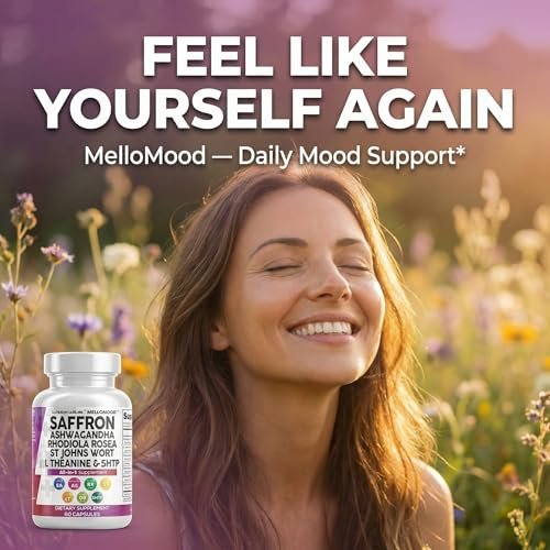 Clean Nutraceuticals Saffron Supplements Extract 100mg + Ashwagandha L-Theanine 200mg - Mood Support Ginkgo Biloba, St. John's Wort, Rhodiola Rosea & 5-HTP Capsules Pills Men Women - görsel 8