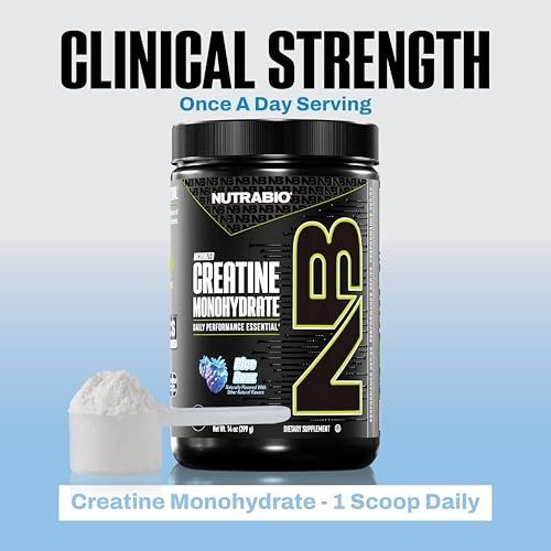 NutraBio Pure Micronized Creatine Monohydrate Powder Supplement, Blue Razz (300 g) - Supports Bulk Muscle Energy, Recovery, and Strength - HPLC Tested Creatine Powder for Men and Women - görsel 13
