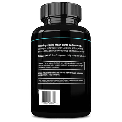 Prime Labs L Arginine 1500mg - Nitric Oxide Supplement - Blood Flow, Energy, Strength, Endurance - 60 Count