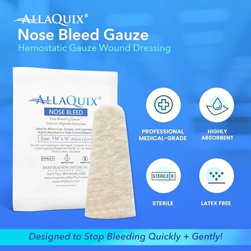 AllaQuix Nose Bleed Stopper – Hemostatic Gauze Plugs Made with Calcium Alginate (Box of 12) – Fast Relief for Nosebleeds | Highly Absorbent, Soft, Sterile, Safe for Blood Thinners - görsel 10