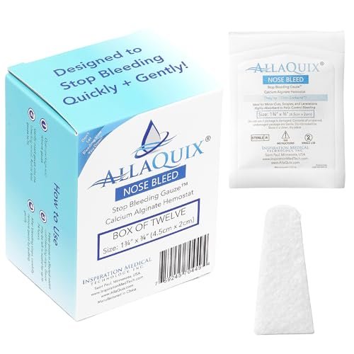 AllaQuix Nose Bleed Stopper – Hemostatic Gauze Plugs Made with Calcium Alginate (Box of 12) – Fast Relief for Nosebleeds | Highly Absorbent, Soft, Sterile, Safe for Blood Thinners - görsel 18