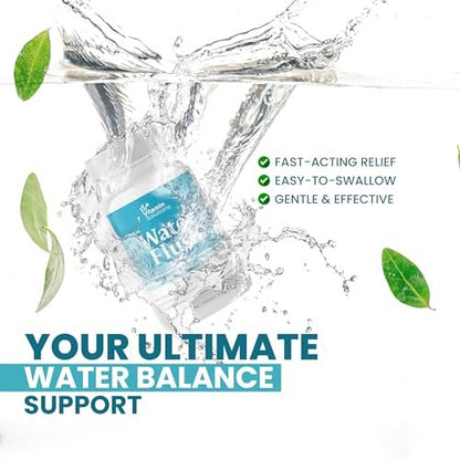 Diuretic Water Pills for Weight Control, 12 Active Ingredients (Green Tea, Cranberry & More), Instant Relief from Bloat & Swelling, Water Retention Pills for Women & Men - 60 Capsules