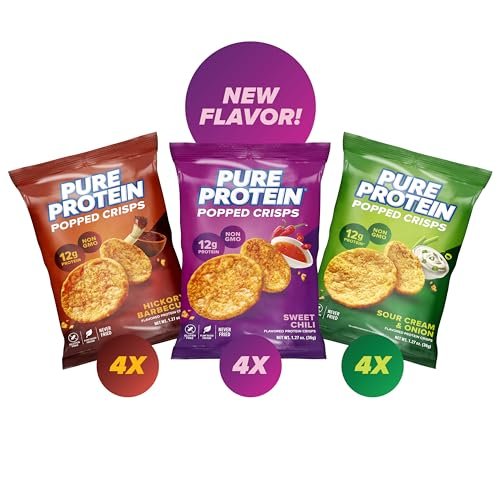 Pure Protein Popped Crisps - Variety Pack: – Air Popped & Puffed: Light and crispy texture without deep frying, – Image 5