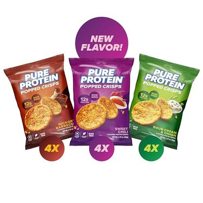 Pure Protein Popped Crisps - Variety Pack: – Gluten Free: Ideal for those with gluten sensitivities or celiac – Image 2