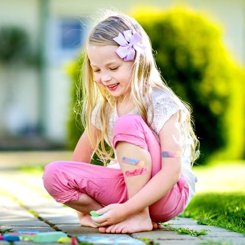 Panelee 120 Pcs Kids Bandages 2.83'' x 0.75'' Cute Style Flexible Waterproof Bandages Bulk Breathable Strip for First Aid & Wound Care Protection(Tie Dye Style) - görsel 11