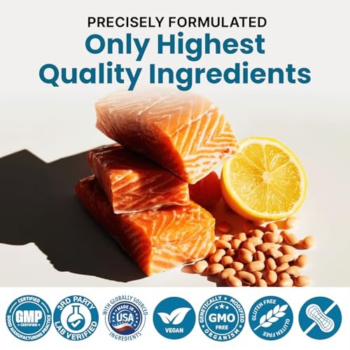 4-in-1 Fish Oil Omega 3 Fatty Supplements (2100mg) - Omega 3 Fish Oil with Vitamins D3 K2 and CoQ10 - Lemon Flavored (120 softgels) - görsel 7
