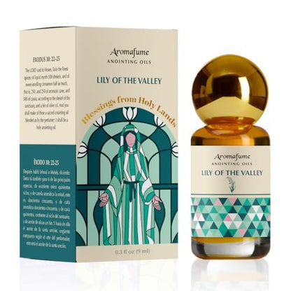 Lily of The Valley Anointing Oil 9ml (0.3 fl oz.)| Blessings from The Holy Lands | Blessed Olive Oil from Jerusalem with Biblical Spices | Natural Ingredients | Holy Oils for Prayer and Protection