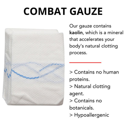 First Aid Advanced Quick Clot Combat Gauze - Flexible Hemostatic Gauze - to Stop The Bleed Kit Faster Wound Packing with Quick Clotting Medical Gauze - Survival Kit Supplies (Pack of 2)