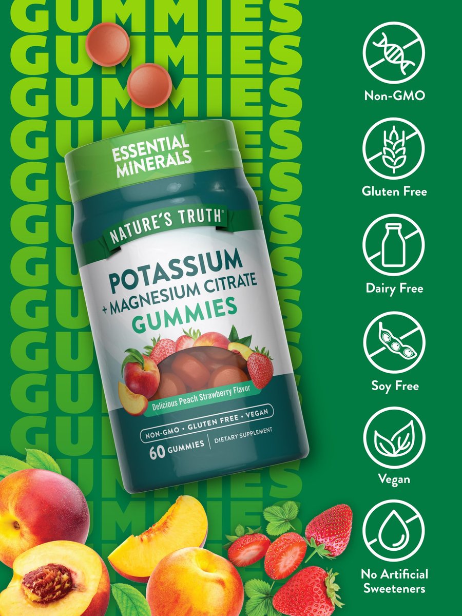 Nature's Truth Potassium Magnesium Citrate Gummies | 60 Count | Vegan, Non-GMO & Gluten Free Supplement - görsel 5