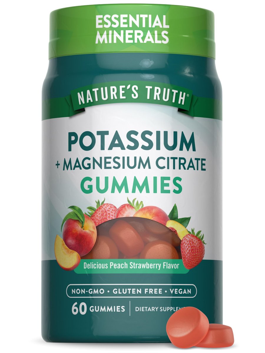 Nature's Truth Potassium Magnesium Citrate Gummies | 60 Count | Vegan, Non-GMO & Gluten Free Supplement - görsel 1