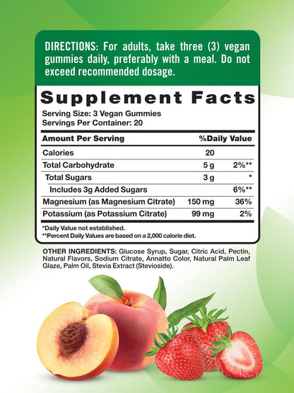 Nature's Truth Potassium Magnesium Citrate Gummies | 60 Count | Vegan, Non-GMO & Gluten Free Supplement
