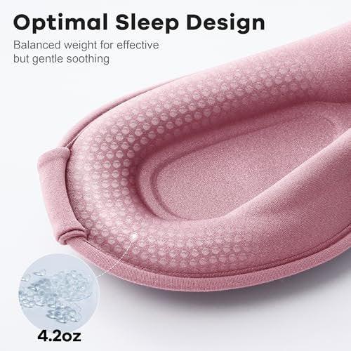 Weighted Eye Mask for Sleeping 2 Pack: Gentle Pressure Blackout Sleep Mask with 3D Contoured Cups, Zero Eye Pressure Sleep Mask for Lash Extensions, Memory Foam Travel Mask, Black Pink - görsel 14
