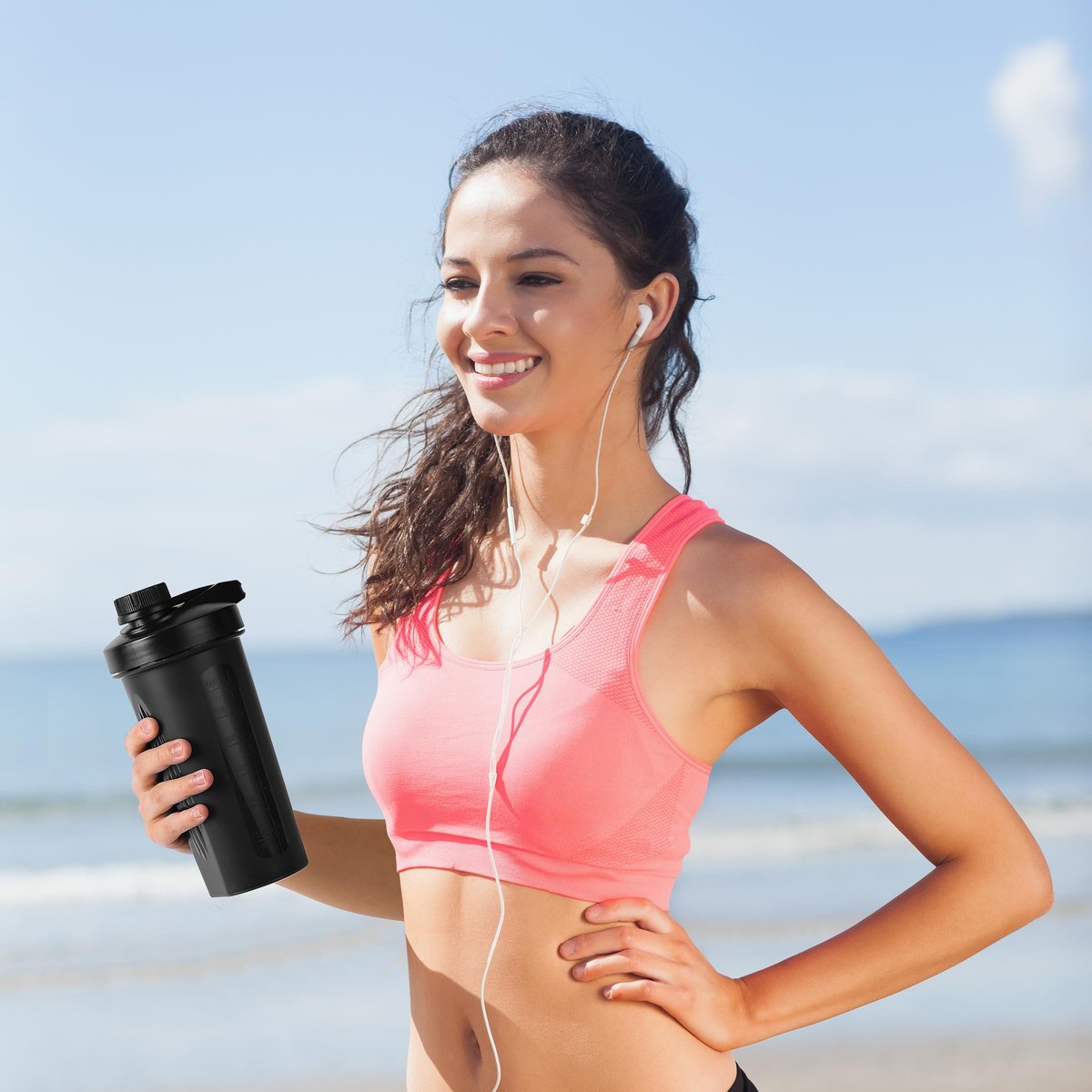 Mr. Pen Shaker Bottle for Protein Mixes with Twist Cap, 28 oz, Black Protein Shaker Bottle with Wire Whisk Ball - görsel 11