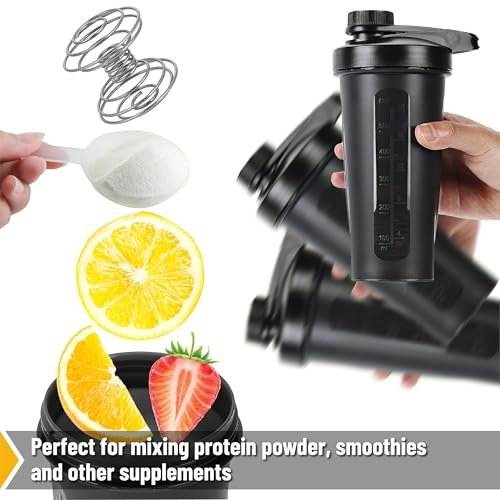 Mr. Pen Shaker Bottle for Protein Mixes with Twist Cap, 28 oz, Black Protein Shaker Bottle with Wire Whisk Ball - görsel 6