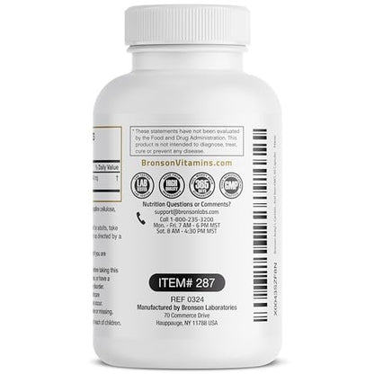 Bronson Acetyl L-Carnitine 500 MG High Potency Amino Acid Non-GMO, 60 Capsules