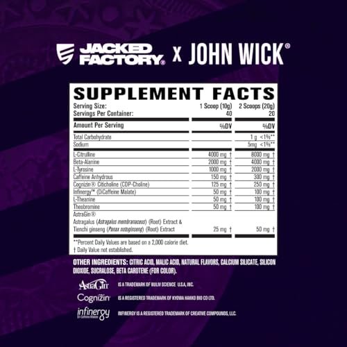 Jacked Factory X John Wick - Wick Mode Pre Workout Powder - Intense Energy, Battle-Ready Focus, Unstoppable Commitment, and Sheer Will - 40 Servings, Last Tropical Sunrise - görsel 10