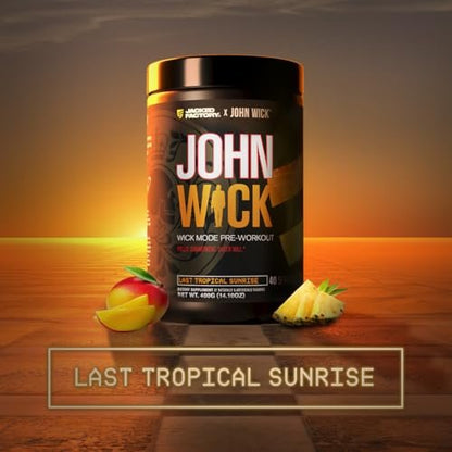 Jacked Factory X John Wick - Wick Mode Pre Workout Powder - Intense Energy, Battle-Ready Focus, Unstoppable Commitment, and Sheer Will - 40 Servings, Osaka Cherry Blossom