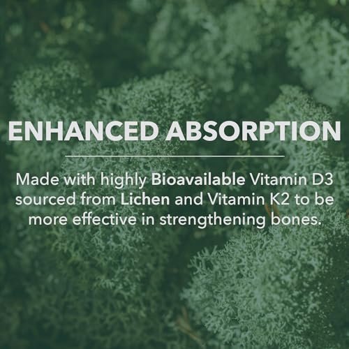 PlantFusion Organic Vegan Vitamin D3 + K2 5,000 IU, 50MCG – Vitamin D Sourced from Plant Based Lichen and Vitamin K2, for Immune Support and Bone Health - 60 Capsules - görsel 2