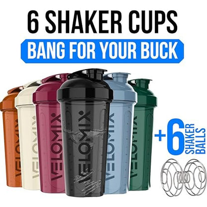 VELOMIX -6 PACK- 28 oz Protein Shaker Bottle – Capacity: 28 oz (828 ml) – Image 8